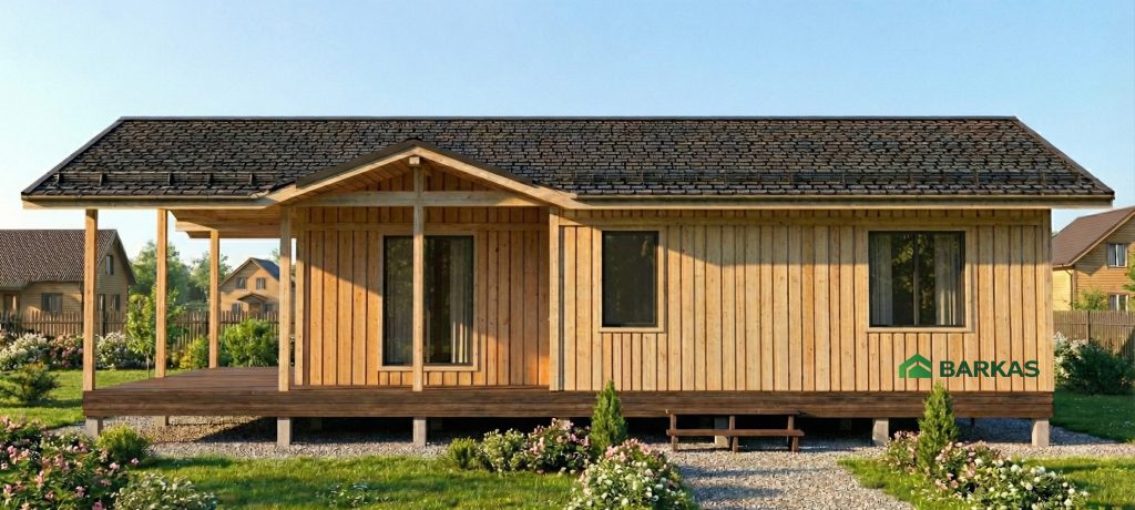 Проект каркасного дома Проект каркасного дома «Баркас-107,8» 107 м² — строительство под ключ в Московской области