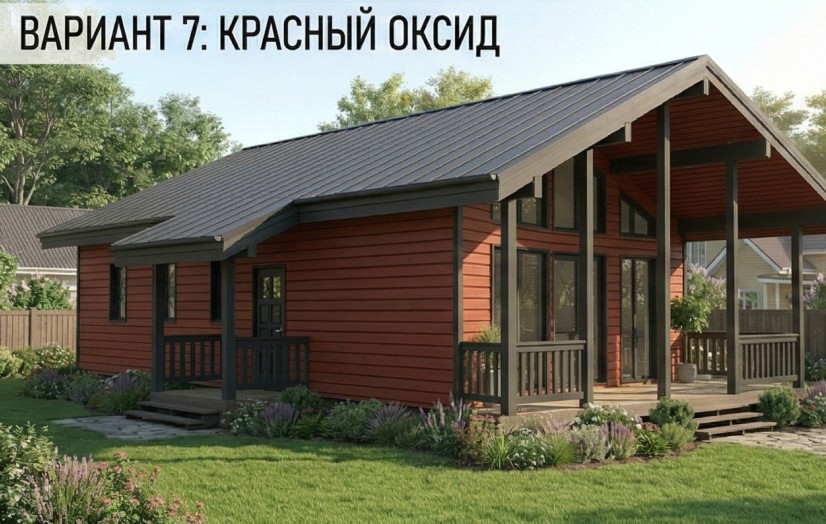 Баркас-117,7 окрас фасада красный оксид