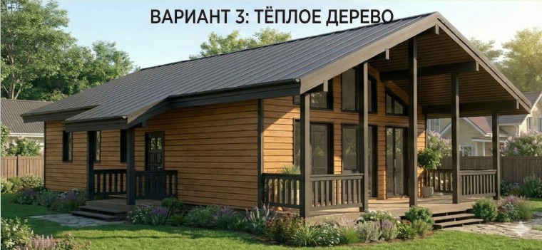 Баркас-117,7 окрас фасада теплое дерево