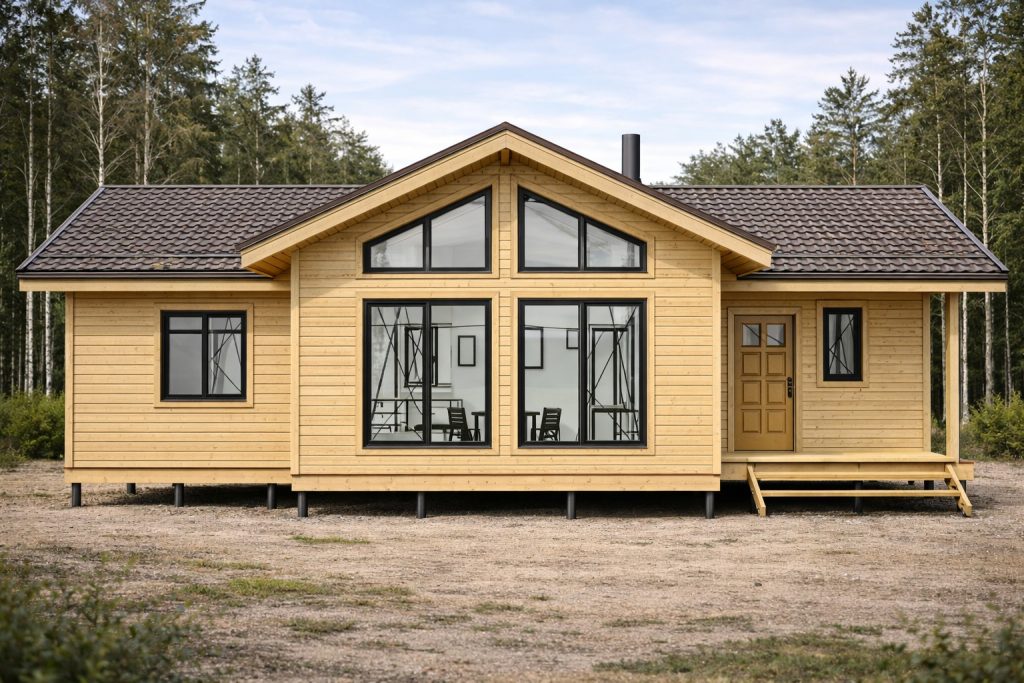 Проект каркасного дома ПРОЕКТ каркасного дома «Баркас 68,7 м²» 68 м² — строительство под ключ в Московской области