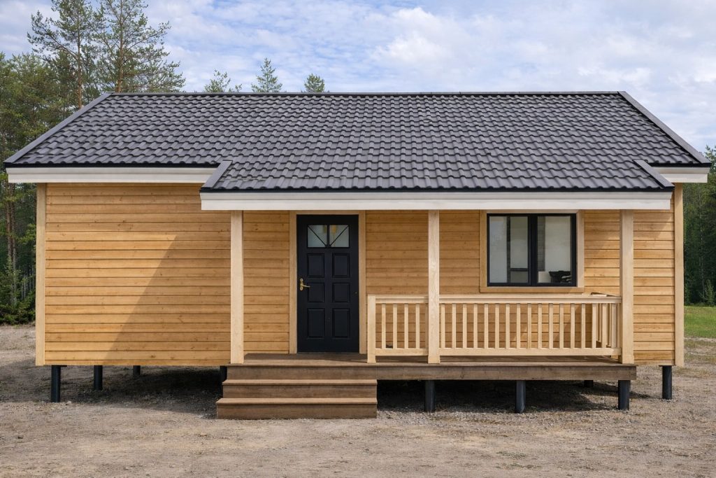 Проект каркасного дома ПРОЕКТ каркасного дома «Баркас 68 м²» 68 м² — строительство под ключ в Московской области