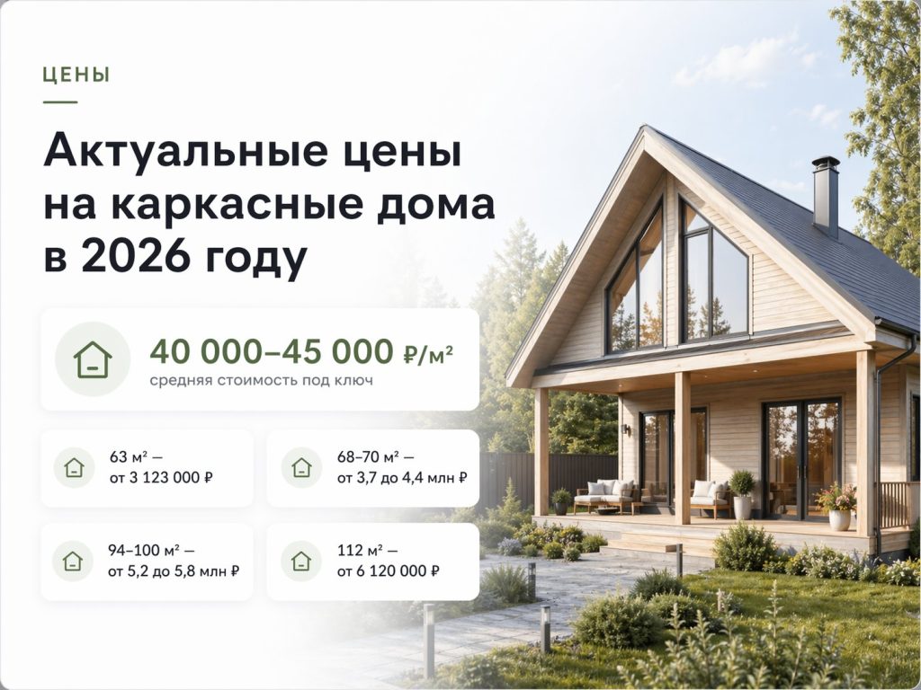 актуальные цены на каркасные дома в 2026 году