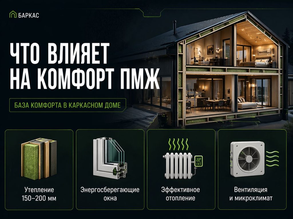 что влияет на комфортное проживание в каркасном доме зимой