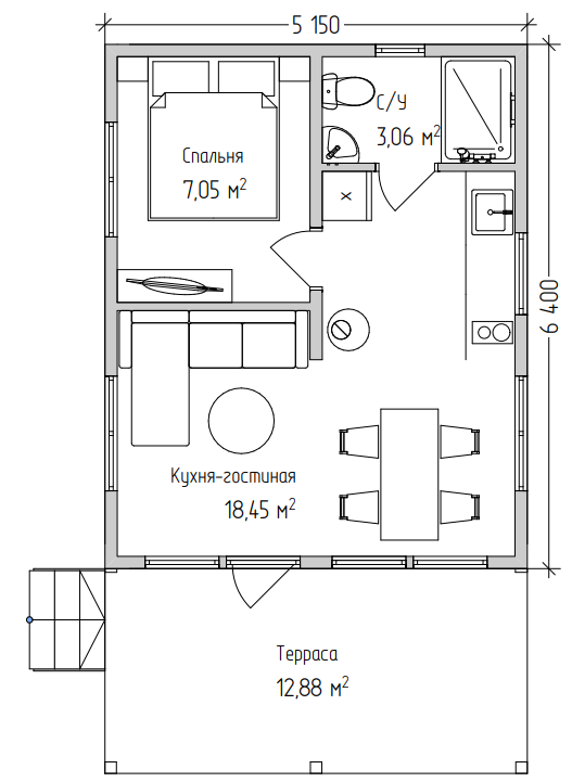 Баркас-41 планировка схема